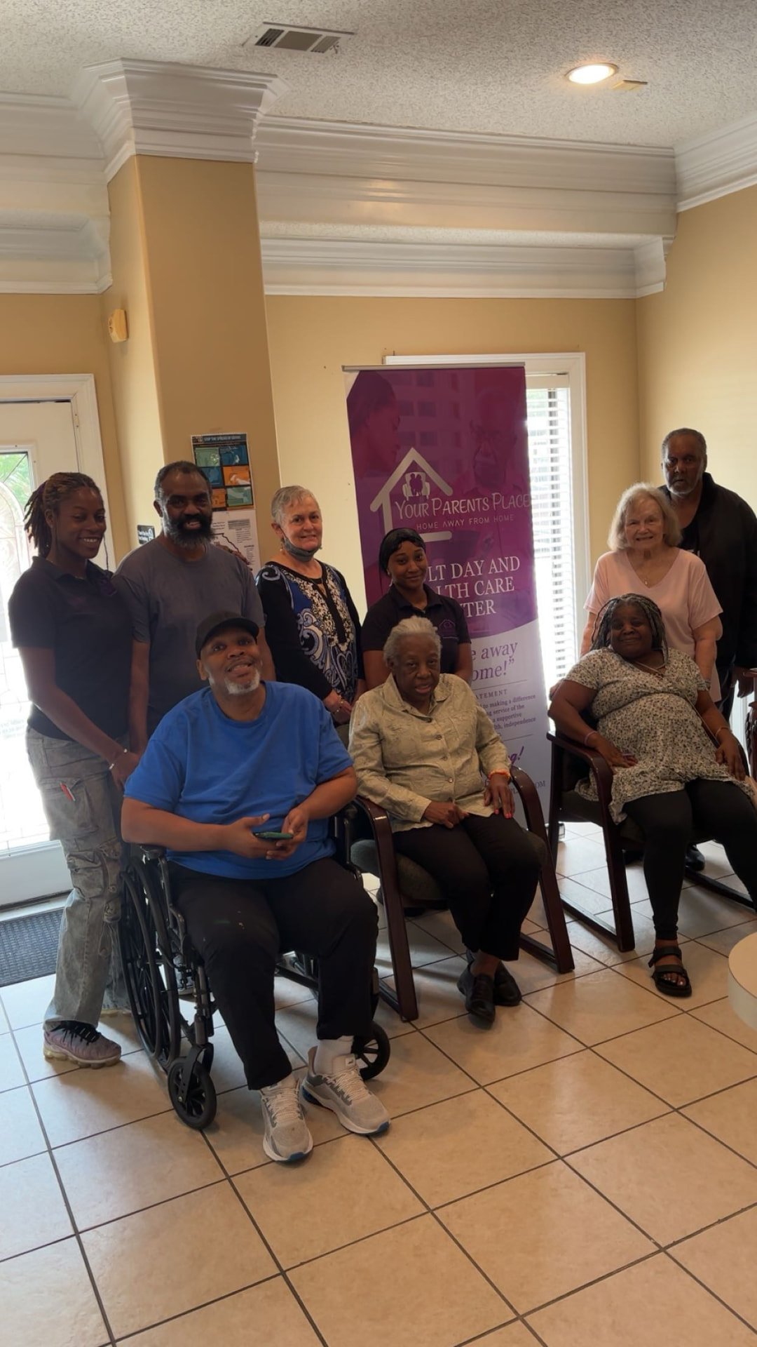 Caregivers and participants together at the day center